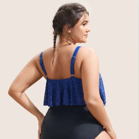 BloomChic Blue Bathing suit top with Adjustable Straps - Picture 2 of 5